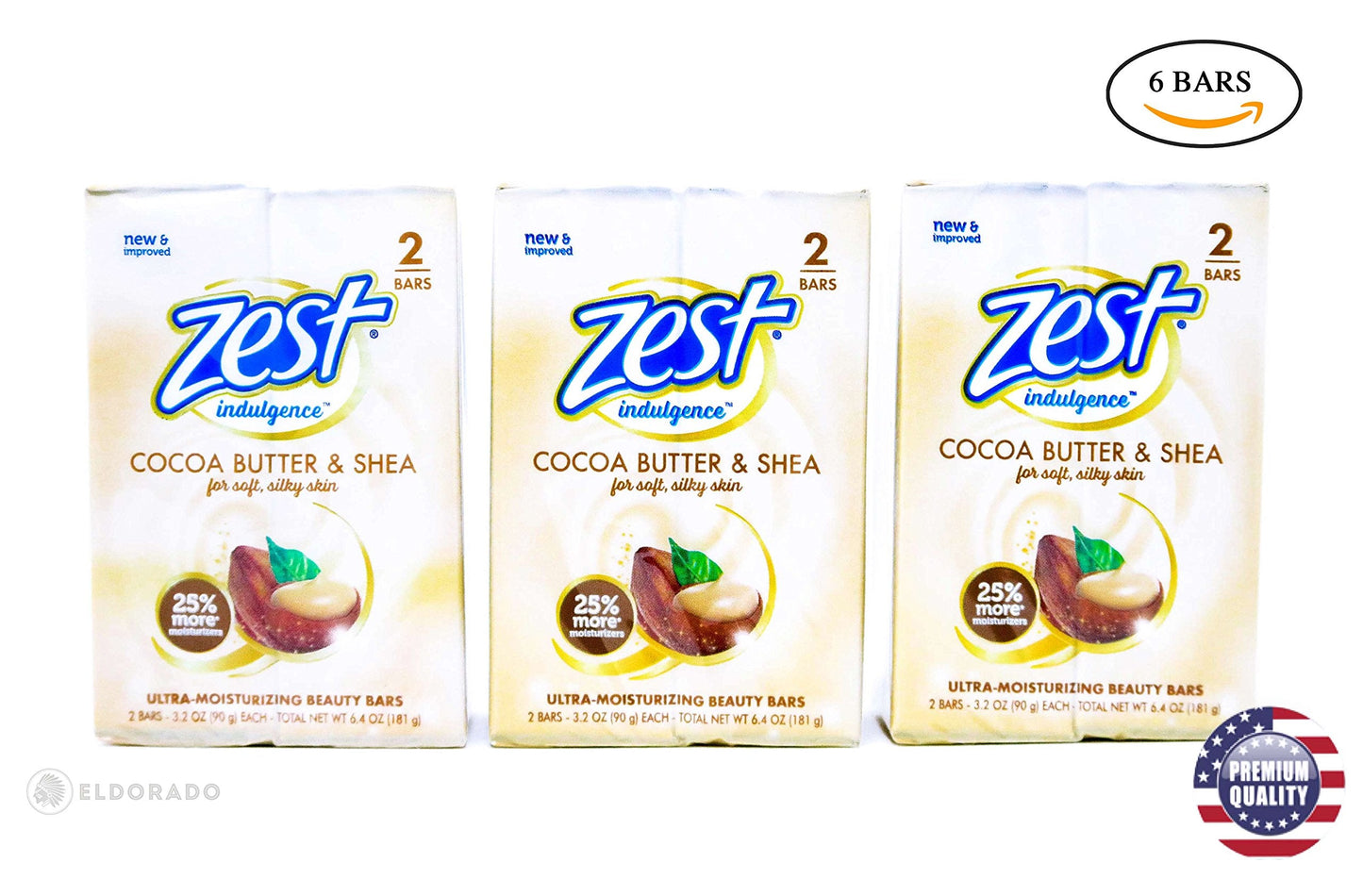 Zest Creamy Cocoa Butter & Shea Soap, 6 Bars, 3.2 Oz. Each Beauty & Personal Care Zest