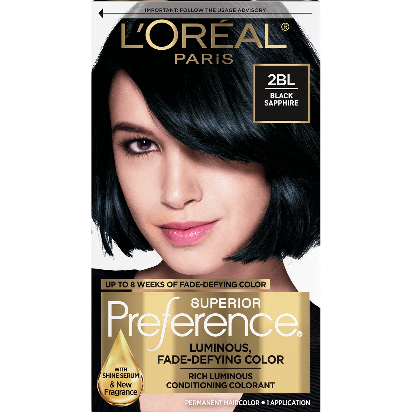 L'Oreal Paris Superior Preference Fade-Defying + Shine Permanent Hair Color, 2BL Black Sapphire, Pack of 1, Hair Dye Beauty & Personal Care L'Oreal Paris