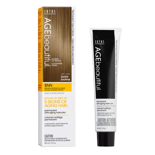 AGE beautiful Permanent Hair Color Dye Liqui Creme | 100% Gray Coverage | Anti-Aging Haircolor | Biotin for Thicker, Fuller Hair | Professional Salon Beauty & Personal Care AGE beautiful