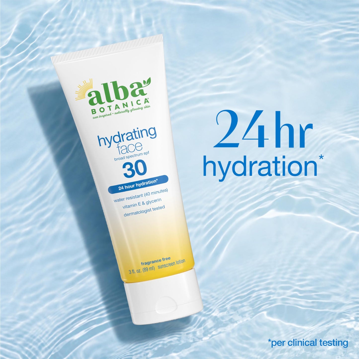 Alba Botanica Sunscreen for Face, Fragrance-Free Hawaiian Face Sunscreen Lotion, Broad Spectrum SPF 30, Water Resistant and Biodegradable, 3 fl. oz Beauty & Personal Care Alba Botanica