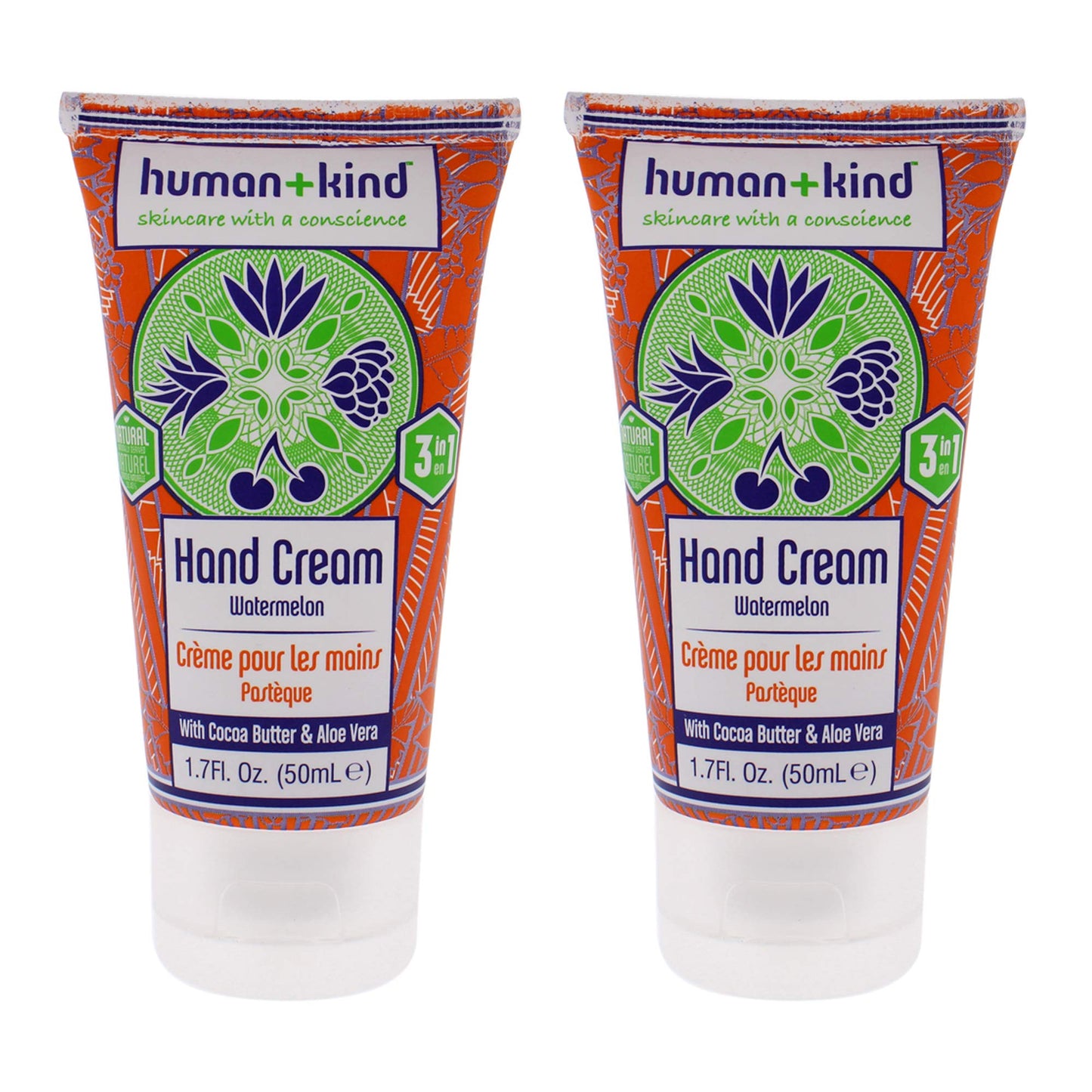 Human+Kind Hand-Elbow-Feet Cream - Watermelon Unisex 1.7 oz - Pack of 2 Beauty & Personal Care Human+Kind