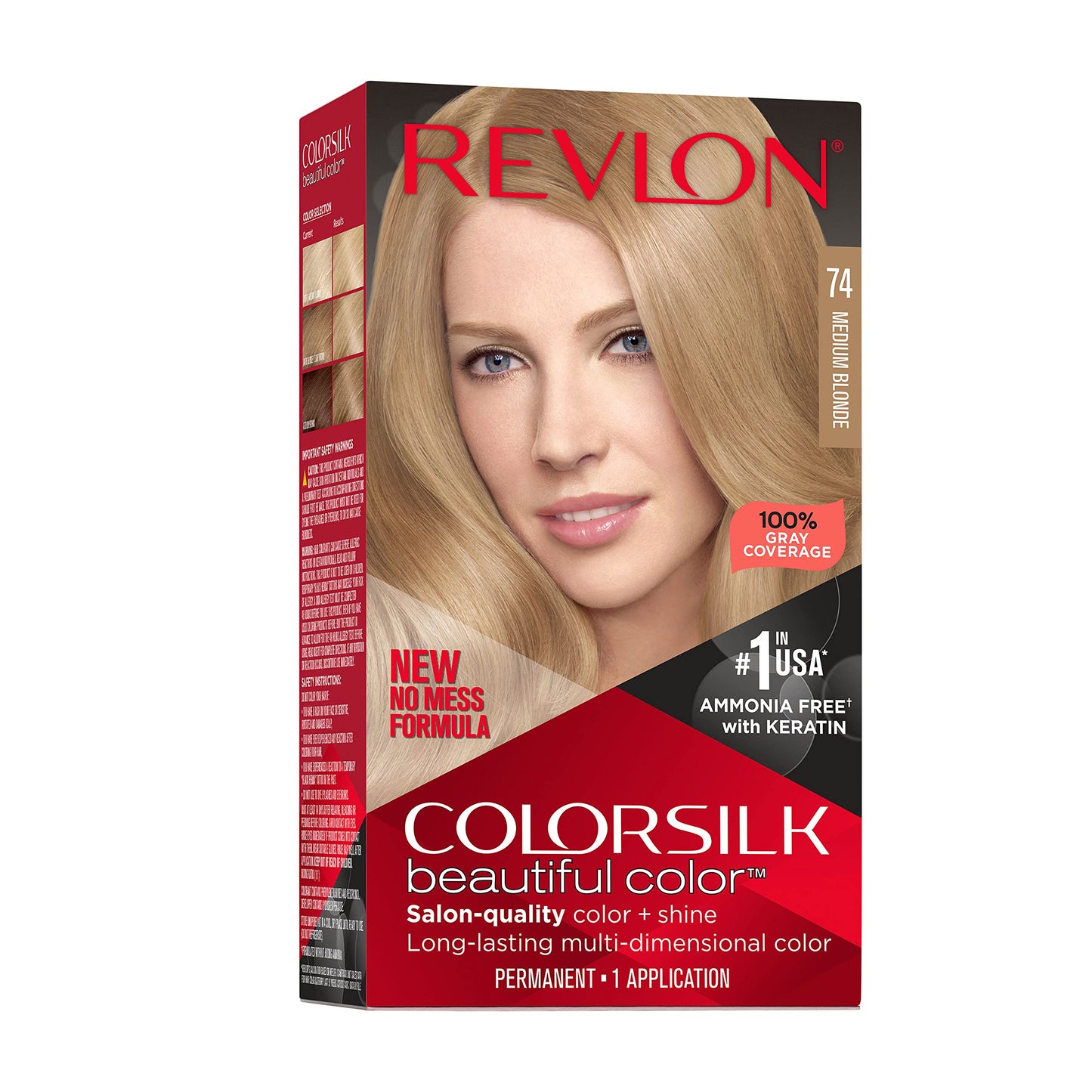 Revlon Colorsilk Beautiful Color Permanent Hair Color, Long-Lasting High-Definition Color, Shine & Silky Softness with 100% Gray Coverage, Ammonia Beauty & Personal Care REVLON