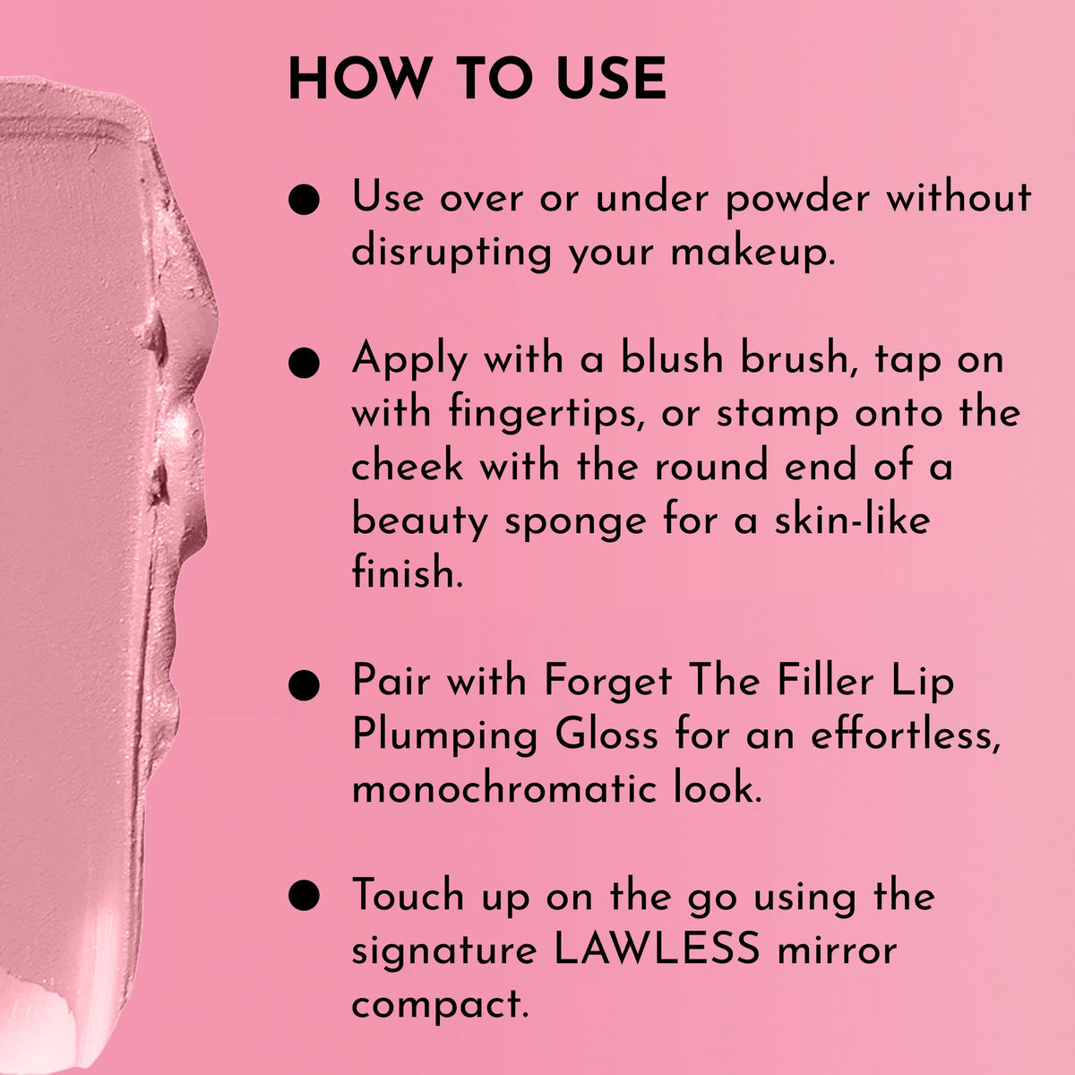 LAWLESS Women's Pinch My Cheeks Soft-Blur Cream Blush, Rosebud, Pink, 0.18 Ounce