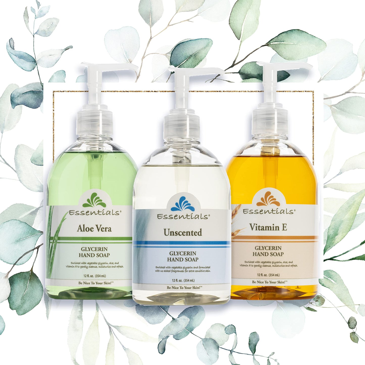 Essentials Glycerin Liquid Hand Soap, Unscented, 12-Fluid Ounce, Pack of 3 Beauty & Personal Care Essentials