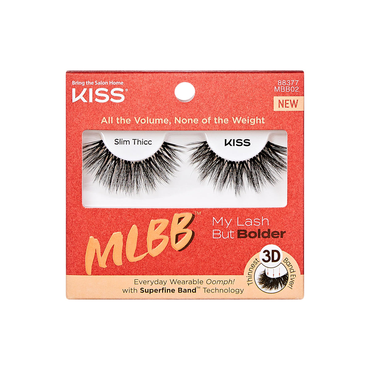 Kiss My Lash But Bolder, False Eyelashes, 'Slim Thicc', 16mm, Includes 1 Pair, Easy to Apply, Reusable Lash Clusters