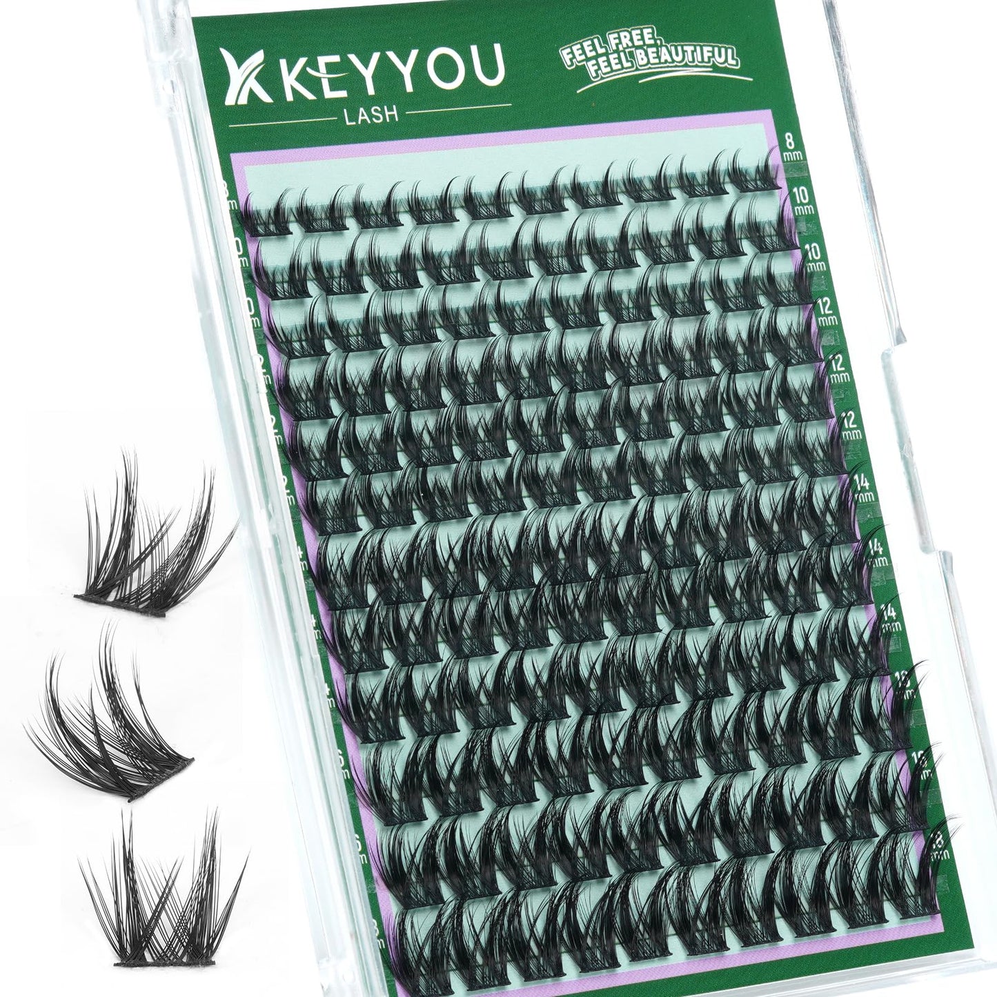 KEYYOU Lash Clusters Manga Lashes 8-18mm C Curl Ultra-Thin Natural Lash F04 Beauty and Personal Care KEYYOU Default Title