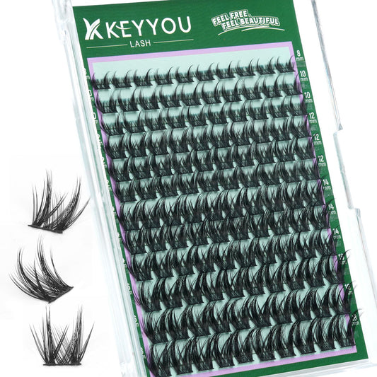 KEYYOU Lash Clusters Manga Lashes 8-18mm C Curl Ultra-Thin Natural Lash F04 Beauty and Personal Care KEYYOU Default Title
