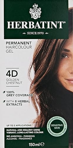 Herbatint Permanent Hair Color Gel, 4d Golden Chestnut, 4 Oz (095216) Beauty & Personal Care Herbatint