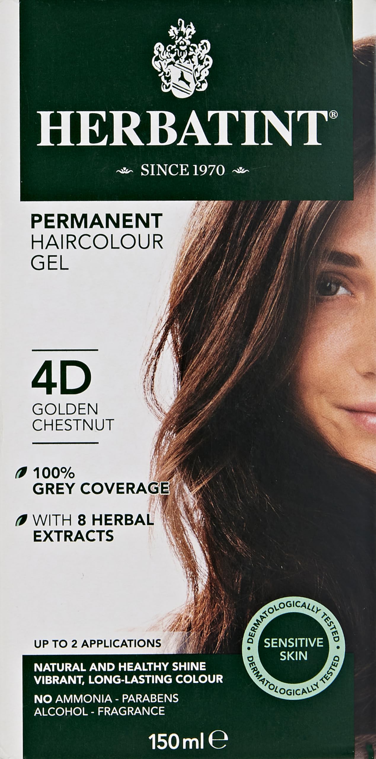 Herbatint Permanent Hair Color Gel, 4d Golden Chestnut, 4 Oz (095216) Beauty & Personal Care Herbatint