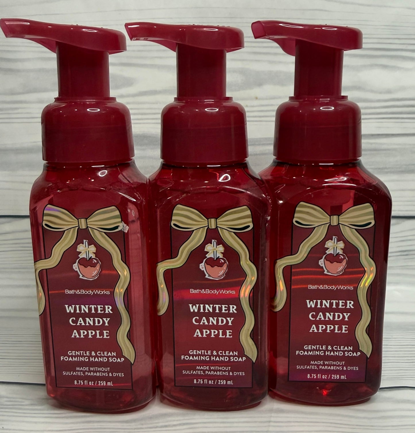 Bath and Body Works Winter Candy Apple Gentle & Clean Foaming Hand Soap Pack of 3 Beauty & Personal Care Bath & Body Works