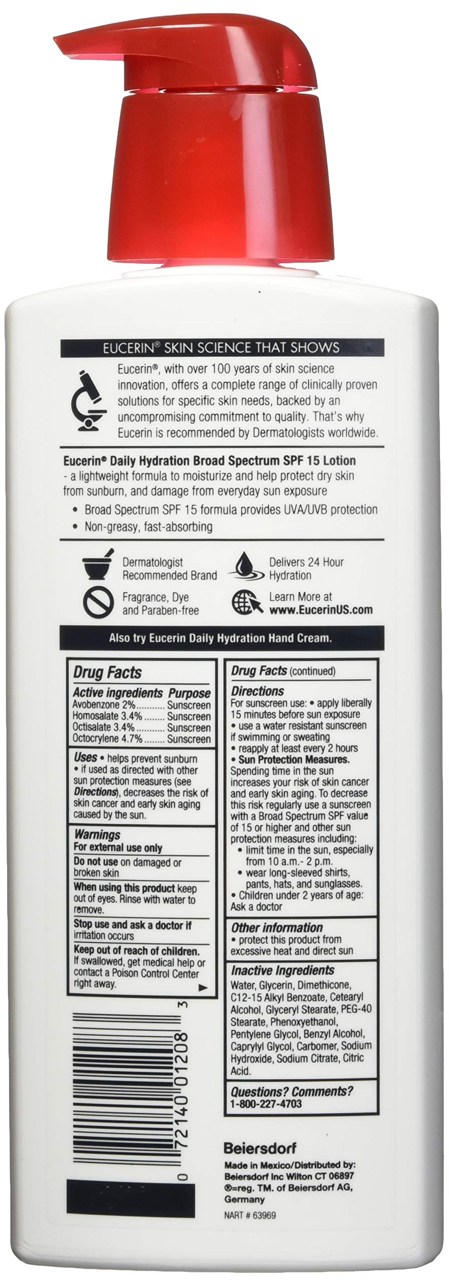 Eucerin Daily Hydration Moisturizer & Sunscreen Lotion SPF 15 16.9 oz Beauty & Personal Care Eucerin