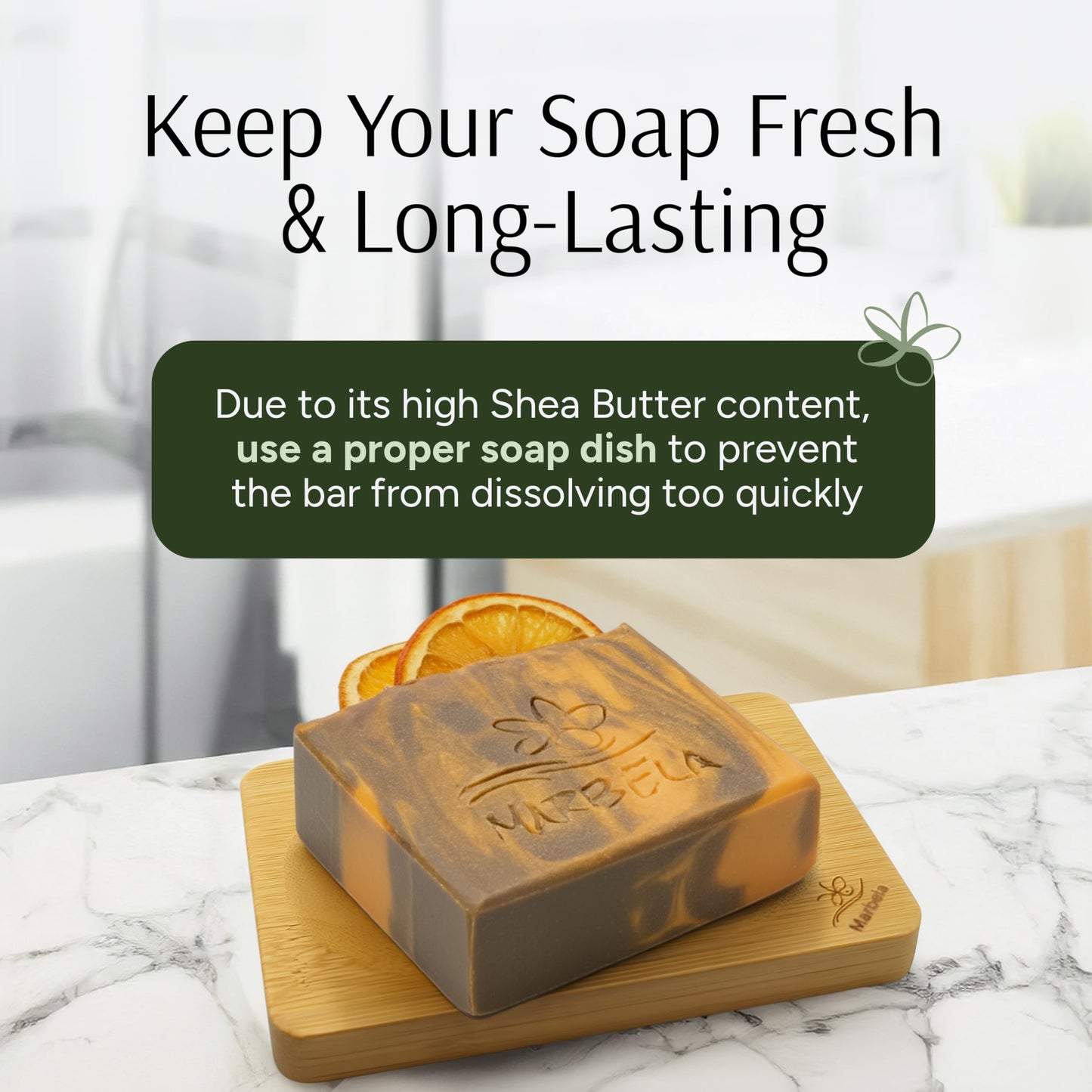 Marbela Cosmetics Orange Ginger Handmade Soap Bar - Made in USA, Vegan Friendly, Palm Oil Free, Natural Bar Soap - Gentle Face & Body Soap for Daily Beauty & Personal Care Marbela