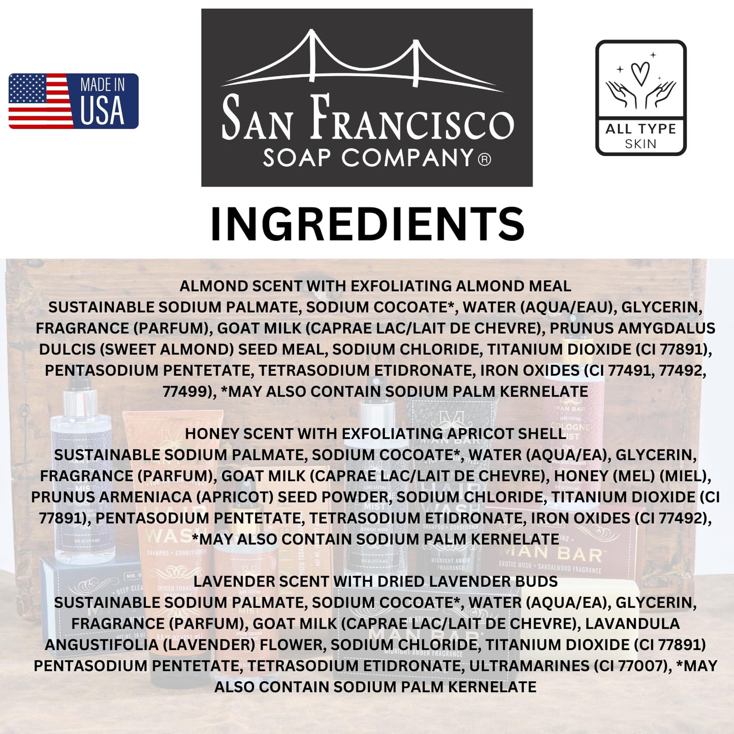 San Francisco Soap Company Simply Be Well Three Little Goats Goat Milk Soap Gift Set of 3 (Set I) | Almond, Honey Apricot, & Lavender | Beauty & Personal Care San Francisco Soap Company