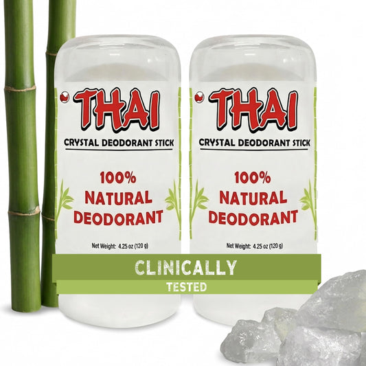 2-Pack Thai Crystal Deodorant - Clinically Tested - Dermatologist Approved Natural Whole Body Deodorant for Men, Women & Teens - Crafted in USA Beauty and Personal Care MegaRhino Default Title