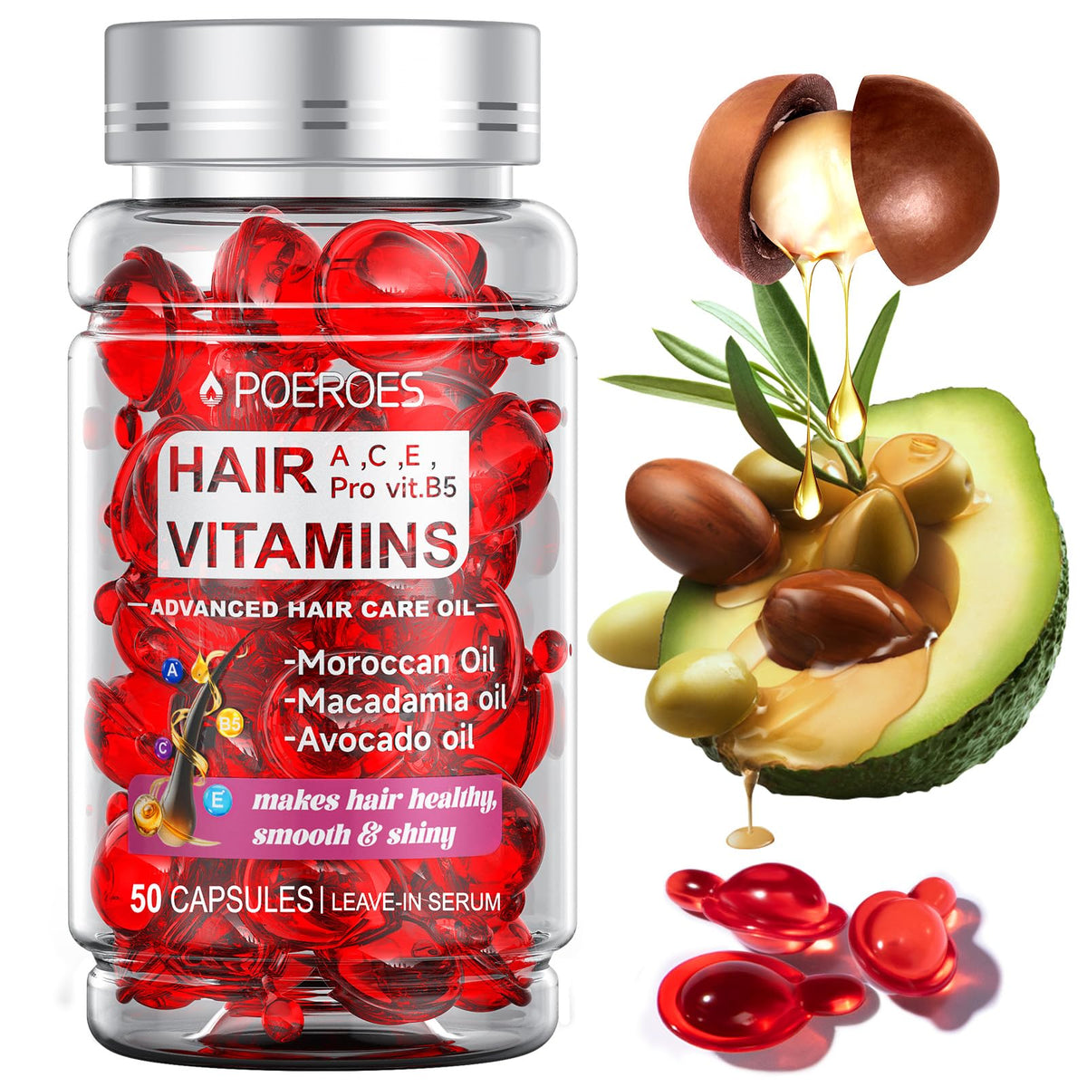 Hair Oil Hair Vitamins A C E Pro B5 Hair Treatment Serum 50 Capsules
