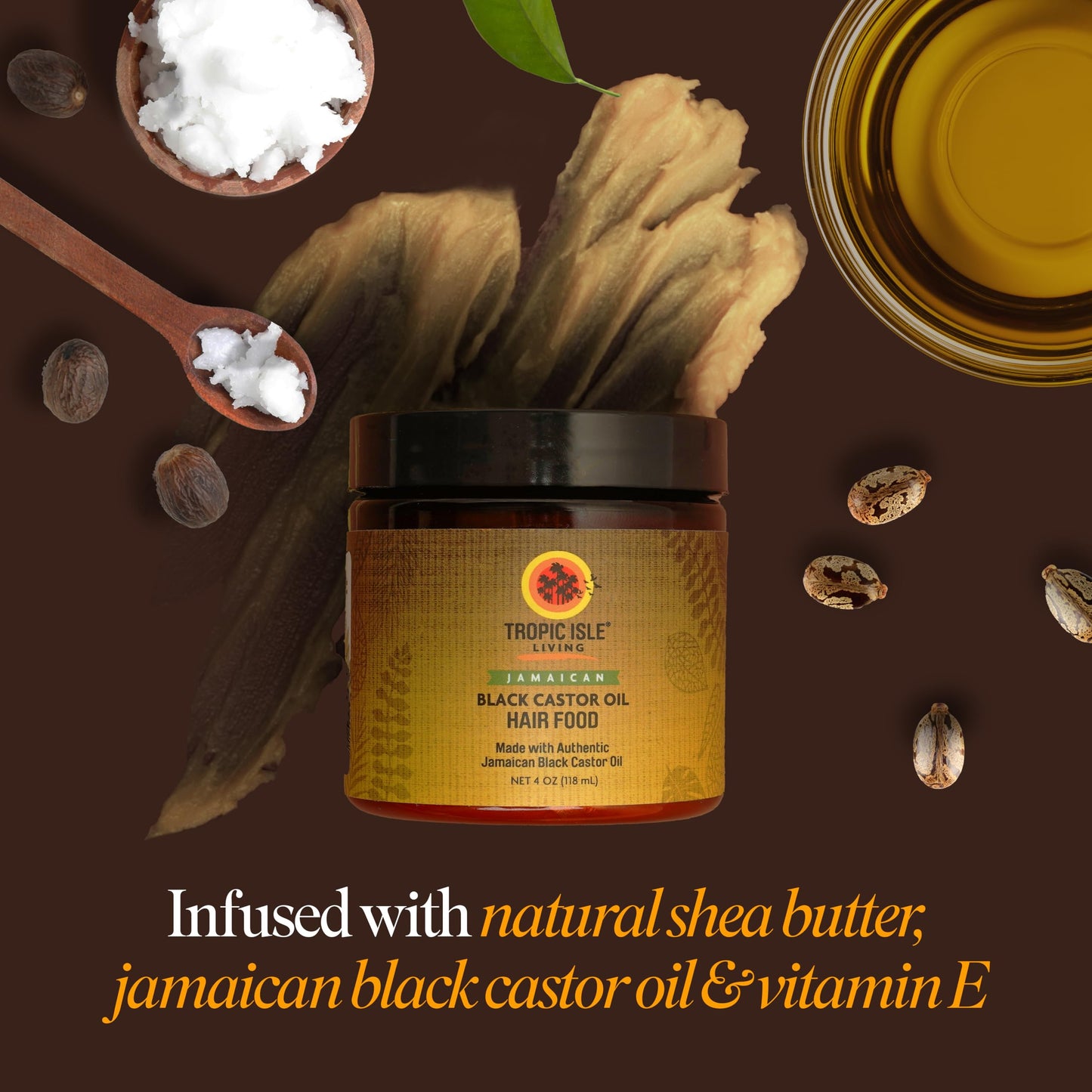 All Natural Black Castor Oil Hair Food | moisturize, thicken, strengthen & increase hair growth | Traditional Handmade Jamaican Black Castor Oil Beauty & Personal Care Tropic Isle Living