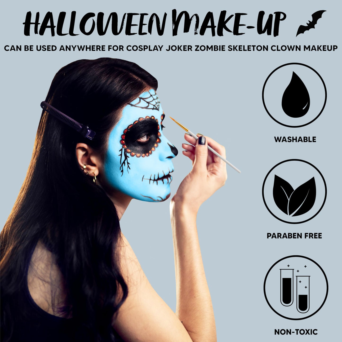 Spooktacular Creations Halloween Makeup Face Body Paint Waterproof Foundation Cream Cake Tub, Halloween Party Cosplay Clown Sfx Costume and Dress Up Beauty & Personal Care Spooktacular Creations