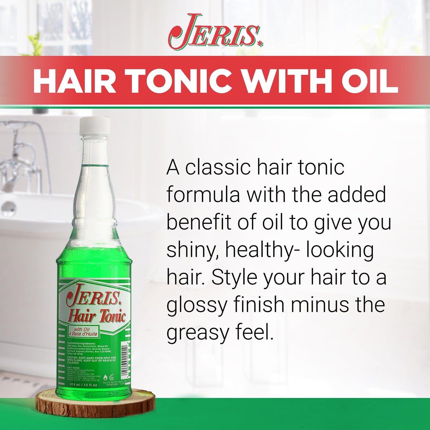 Clubman Jeris Hair Tonic for Men - Hair Oil for Men, Grooming Tonic, Restores and Conditions Hairs, Refreshing Scent, 14 fl oz Beauty & Personal Care Clubman
