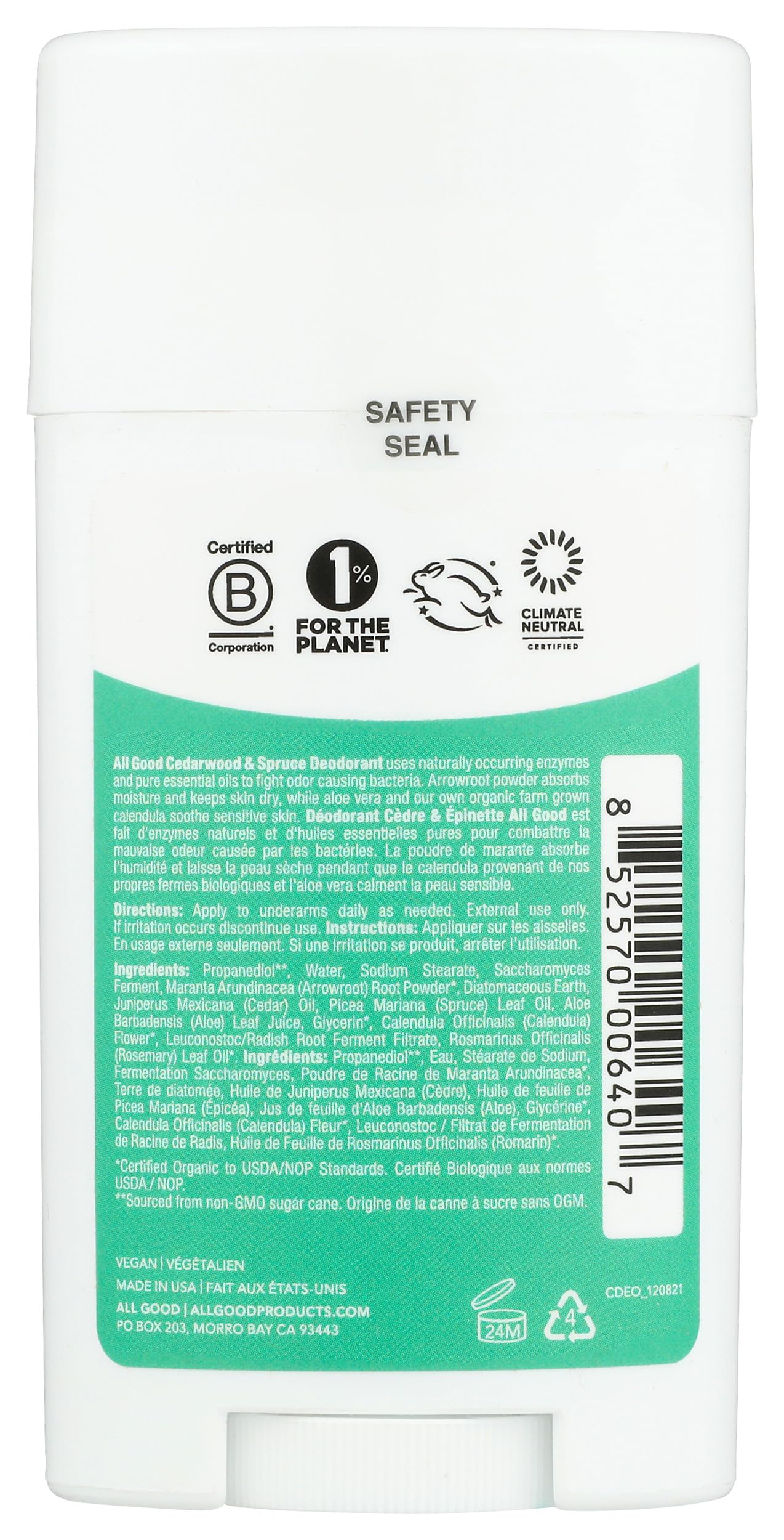 All Good Aluminum Free Deodorant Stick - Natural Deodorant w/Shea Butter & Aloe Vera, Bio-Active Formula, Vegan, Underarm Odor Protection for Men Beauty and Personal Care All Good Makes Everything Better