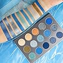 Afflano Blue Eyeshadow Palette Matte Shimmer, Highly Pigmented Waterproof Space Blue Eye Shadow Palette, Silver Navy Glitter Eyeshadow Pallet Beauty & Personal Care Afflano
