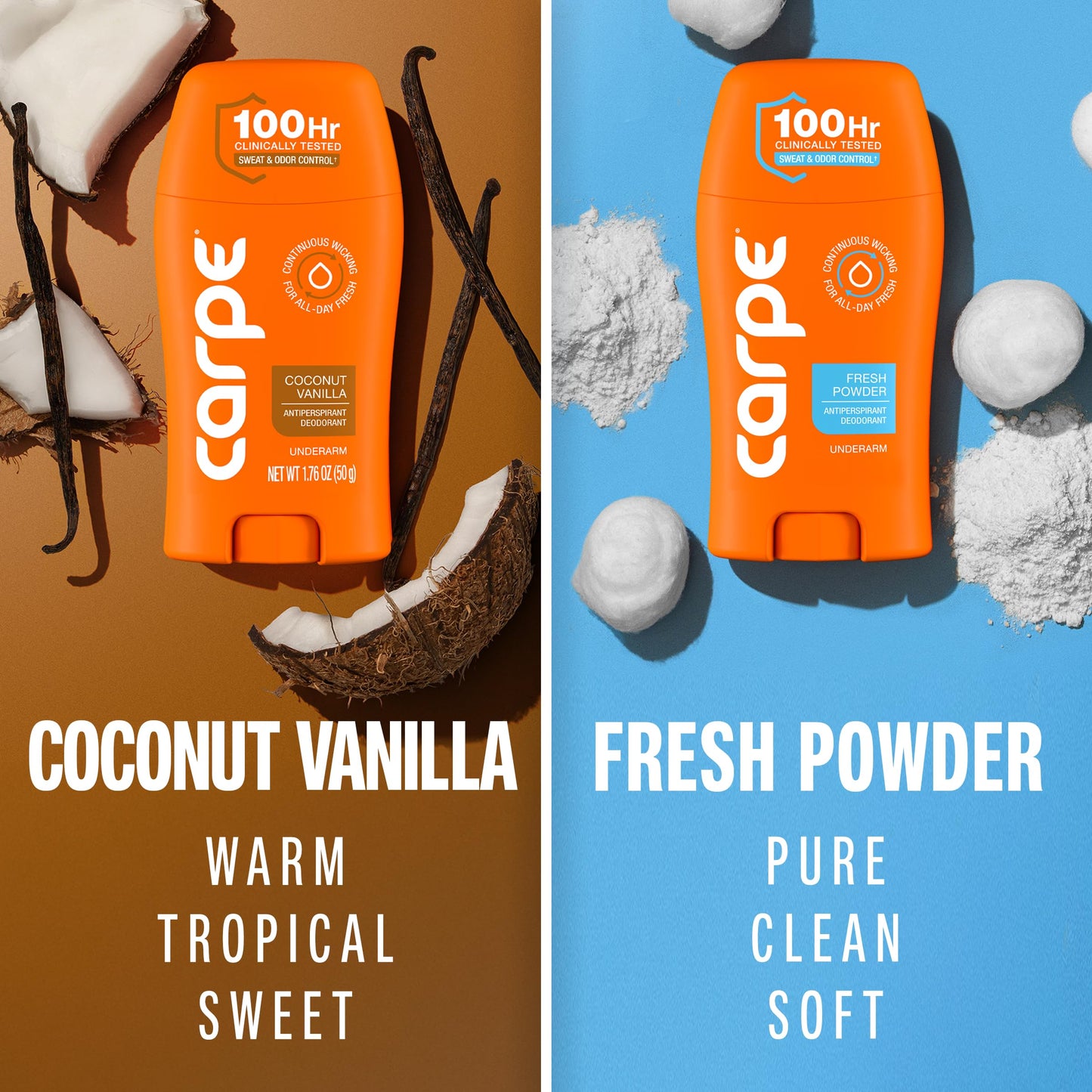 Carpe Deodorant Antiperspirant Women's Variety Pack - 100 Hour Sweat & Odor Control - Women's Clinical Strength Deodorant - Antiperspirant Beauty and Personal Care Carpe