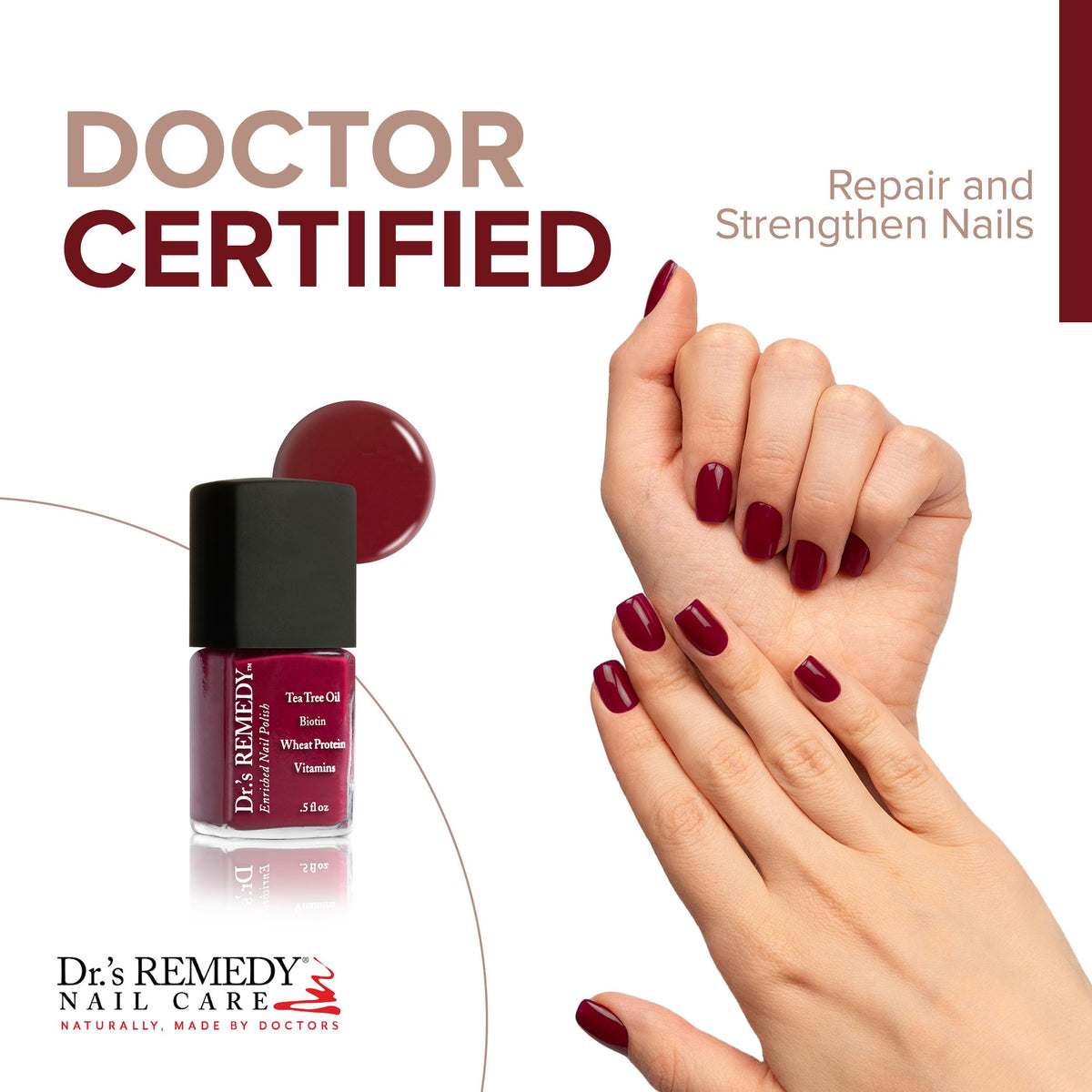 Dr’s Remedy Enriched Nail Polish: Non Toxic, All Natural, and Organic - Doctor Formulated: Strengthens, Restores, Heals, and Protects '24-Free' Beauty & Personal Care Dr.'s Remedy