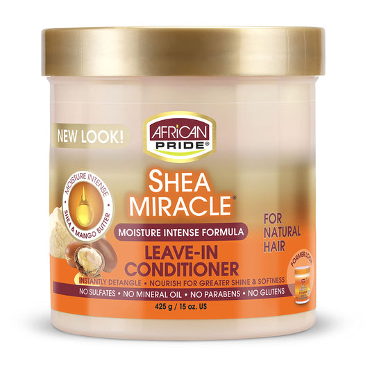 African Pride Shea Miracle Leave In Conditioner - Contains Shea & African Mango Butter to Smooth Curls, Coils & Waves, Nourishes Hair, 15 oz Beauty & Personal Care African Pride