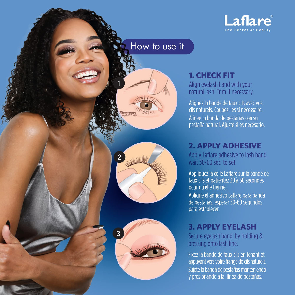 Laflare 3D MINK ANGEL Eyelashes, Soft, Feather-Light, Double-Layer, Voluminous, Glamorous, Fluffy, Striking Look, Reusable Premium Quality False Mink… Beauty & Personal Care Laflare