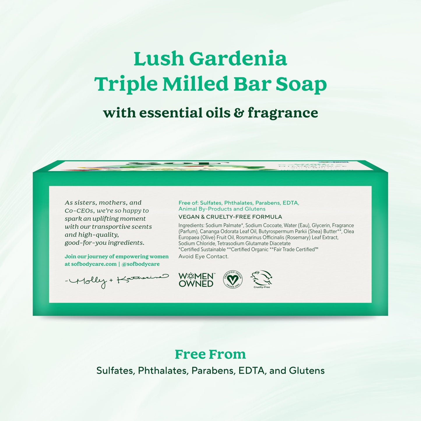 South Of France SoF Triple Milled Bar Soap - With Coconut Oil & Organic Shea Butter- Vegan & Non GMO- Free From Phthalates, Sulfates & Parabens- Lush Beauty & Personal Care South Of France