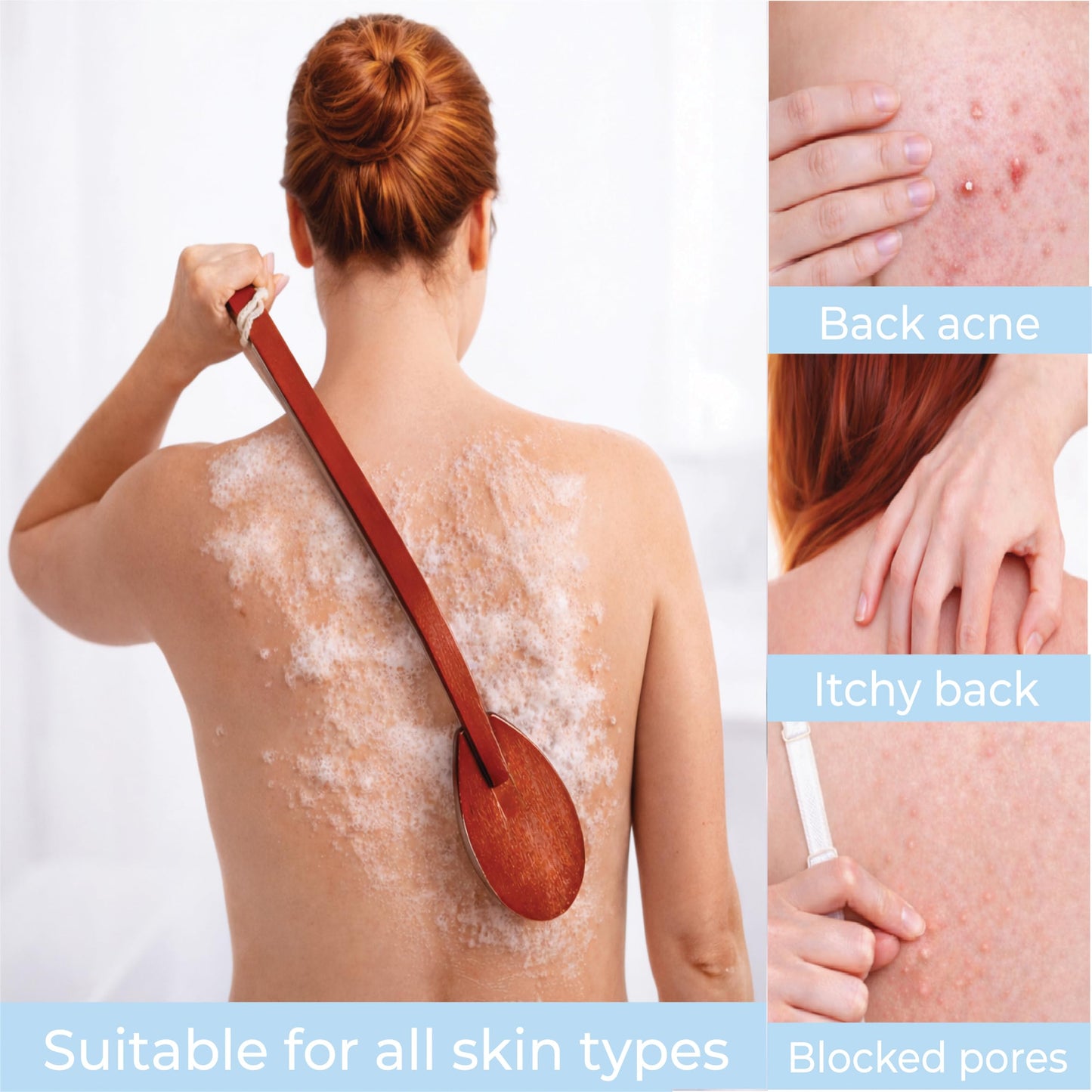 Aidapt Extra Long Handle Shower Bath Brush Back Scrubber for Washing Hard to Reach Areas Aid Beauty and Personal Care Aidapt