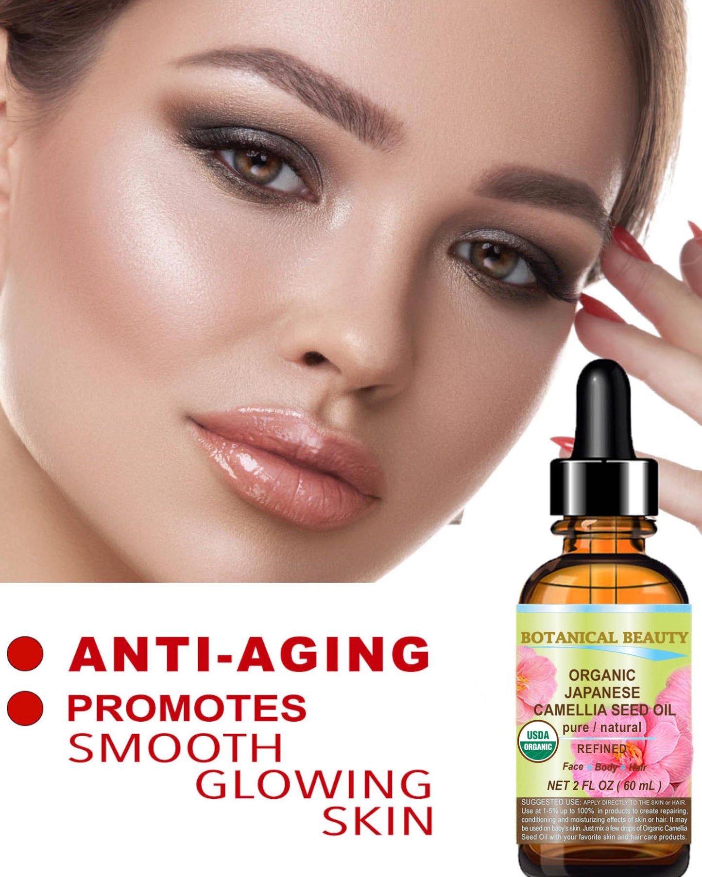 Botanical Beauty Japanese ORGANIC CAMELLIA Seed Oil. 100% Pure Natural Undiluted Refined Cold Pressed Carrier Oil to revitalize and rejuvenate the Beauty & Personal Care Botanical Beauty