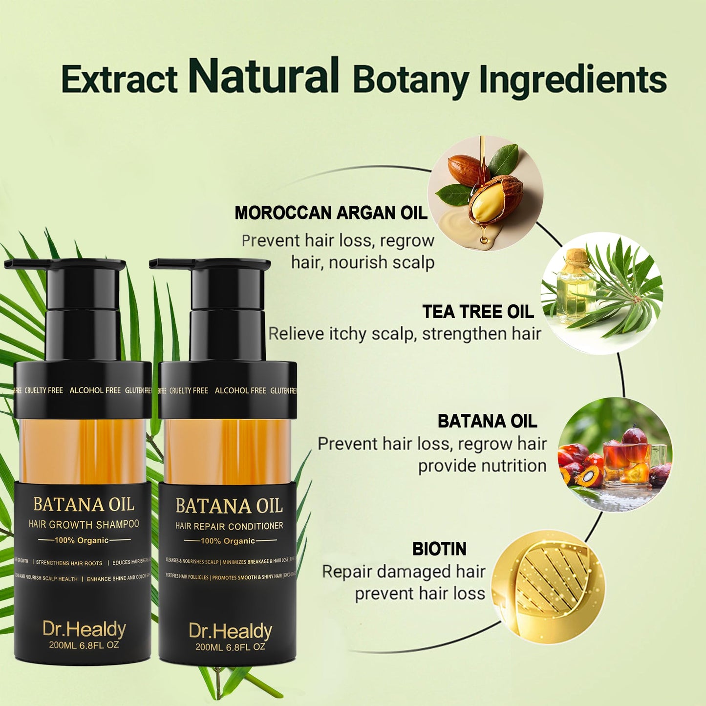 Dr. Healdy Batana Oil Shampoo and Conditioner Set - for Hair Growth,Thickening & Hydration,Sulfate Free - Fights Hair Loss & Clarifies Scalp -Root Beauty & Personal Care Dr. Healdy