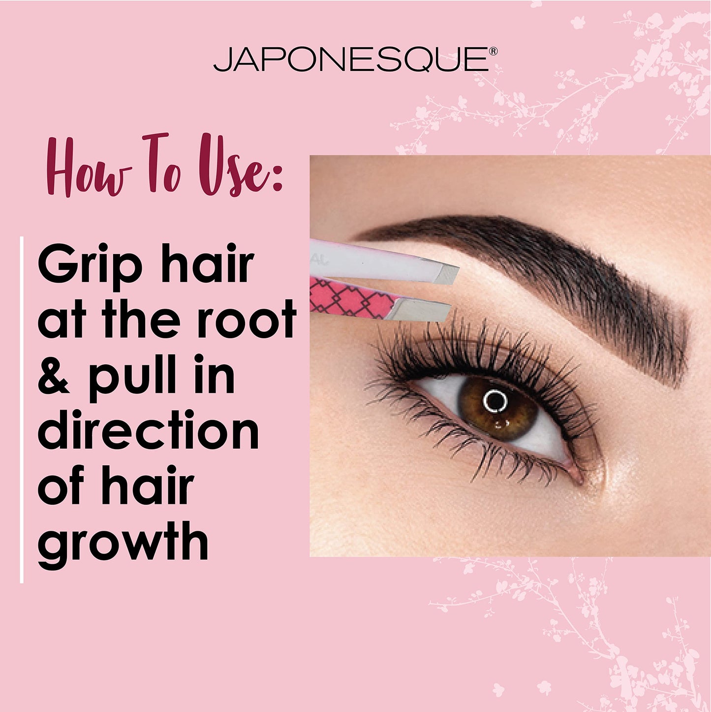 JAPONESQUE Soft Touch Slant Tweezer with Precision Crafted, Hand Sharpened Tips for Shaping and Defining Brows, Includes Protective Storage Pouch Beauty & Personal Care JAPONESQUE