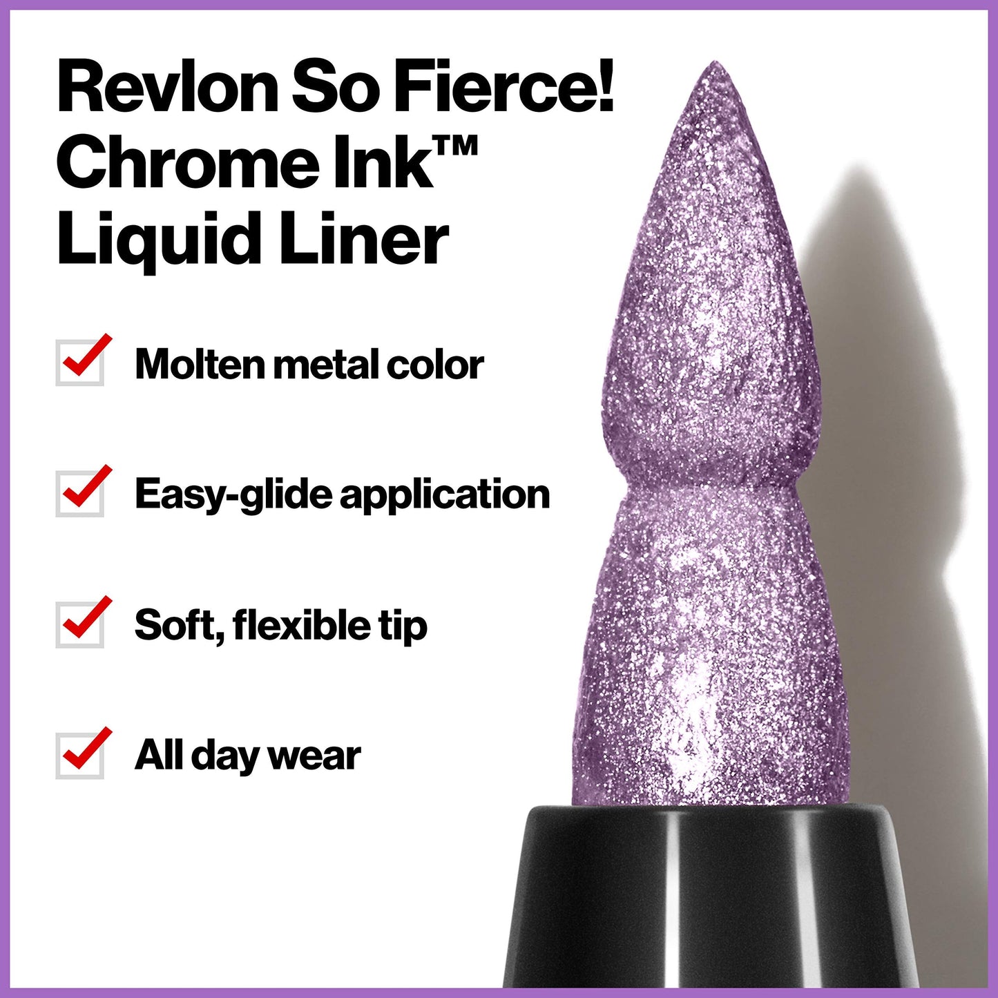 Revlon So Fierce! Chrome Ink Liquid Eyeliner, Longlasting Bold Metallic Pen Liner with Dip Ink Cap for Pearl, Shimmer Blend, 904 Ultraviolet Foil… Beauty & Personal Care REVLON