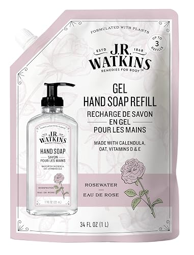 J.R. Watkins Rosewater Liquid Hand Soap Refill Pouch 1 L Beauty & Personal Care J.R. Watkins