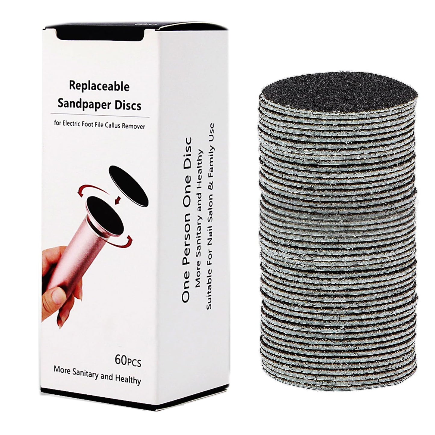 60PCS Replaceable Sandpaper Refill Discs for Electric Foot File Callus Remover, 180 Grit Beauty & Personal Care AONOLOVO