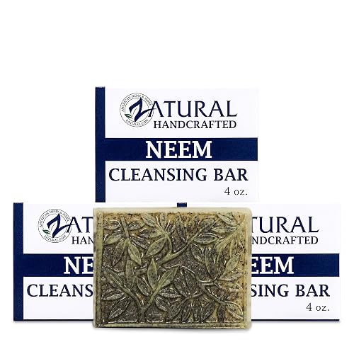 Zatural Neem Cleansing Bar - 100% Plant-Based Neem Oil Soap for Face and Body - Cold-Pressed, Vegan, and Fragrance-Free - Natural Skin Support - 4 oz Beauty & Personal Care Zatural