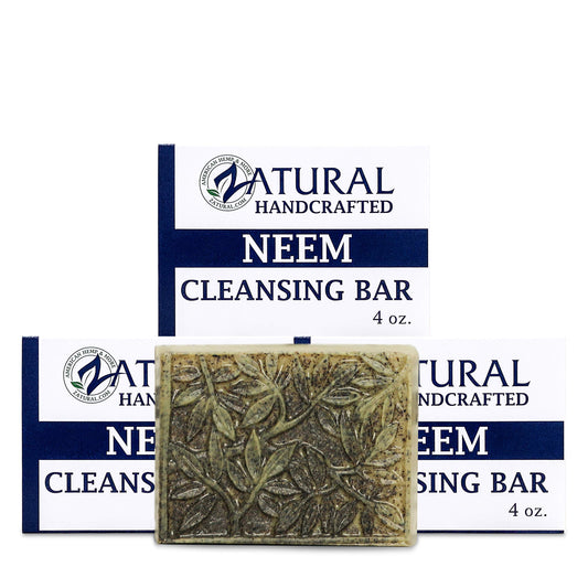 Zatural Neem Cleansing Bar - 100% Plant-Based Neem Oil Soap for Face and Body - Cold-Pressed, Vegan, and Fragrance-Free - Natural Skin Support - 4 oz Beauty & Personal Care Zatural