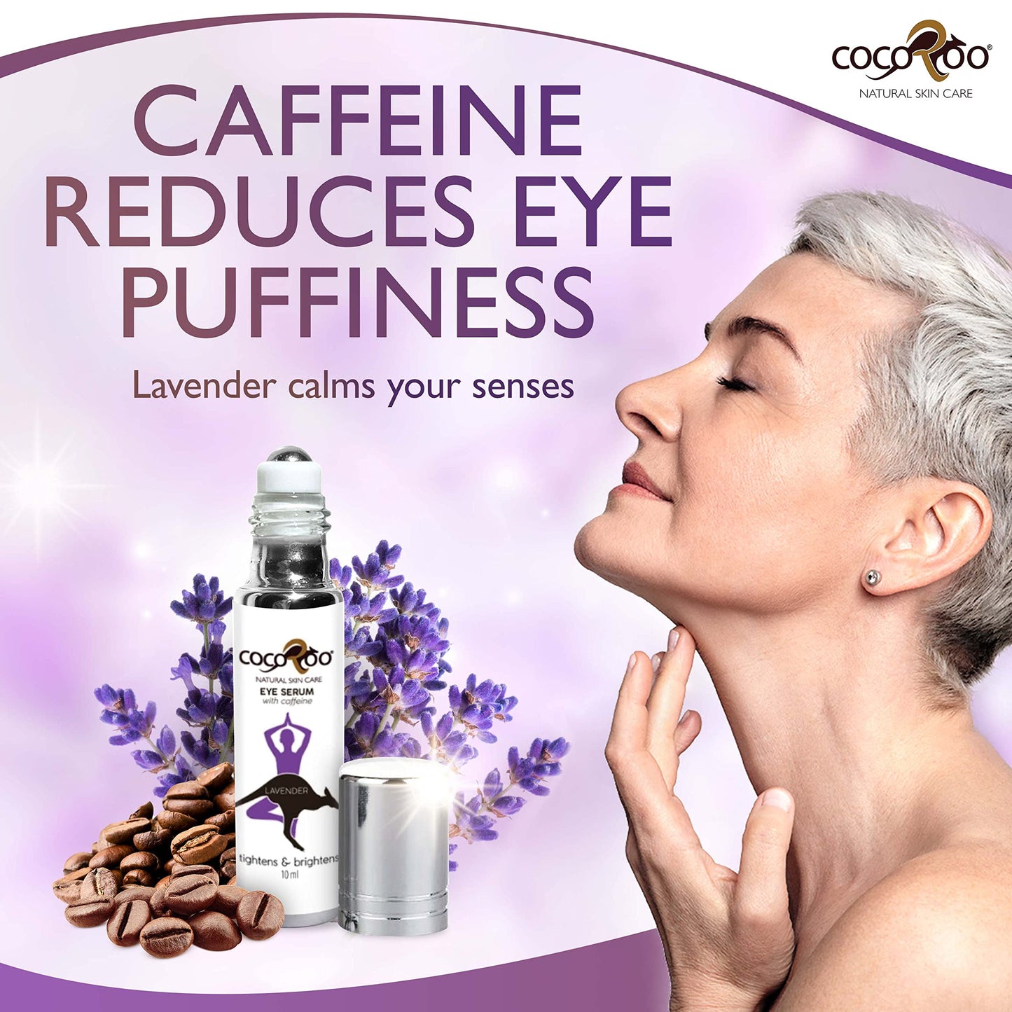 Caffeinated Eye Serum, Nutrient-Dense, 100% Pure, Natural & Vegan (Lavender) Beauty & Personal Care CocoRoo