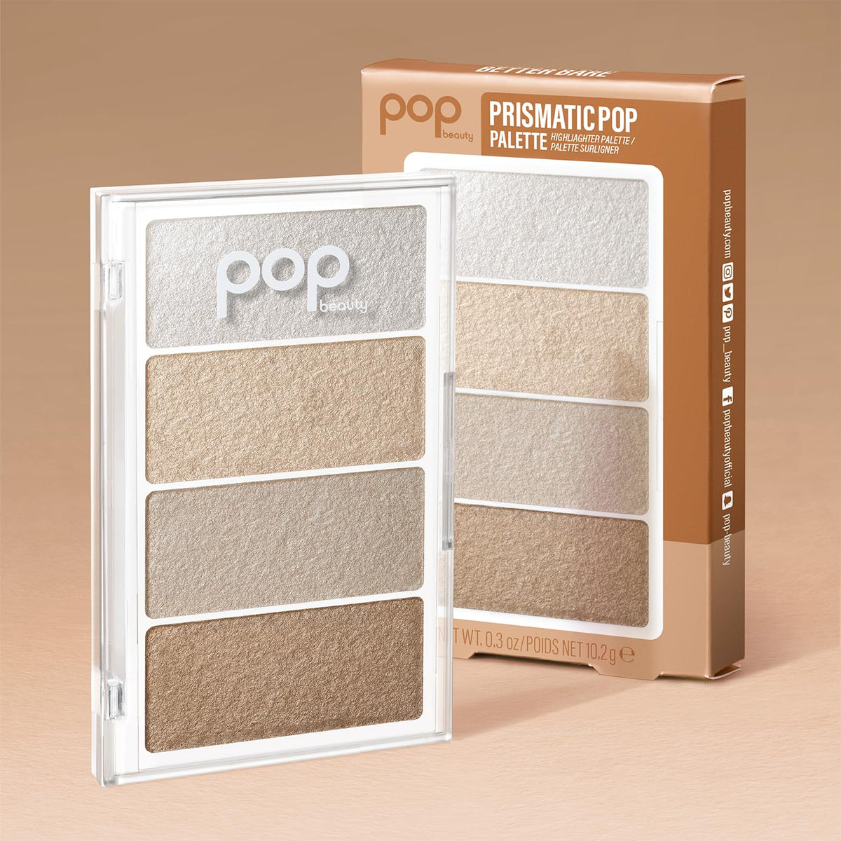 POP Beauty PRISMATIC POP PALETTE | BETTER BARE - Ultra Light Reflecting Blush Palette, Seamlessly Blends onto Skin for an Ethereal Finish, 4 Shade