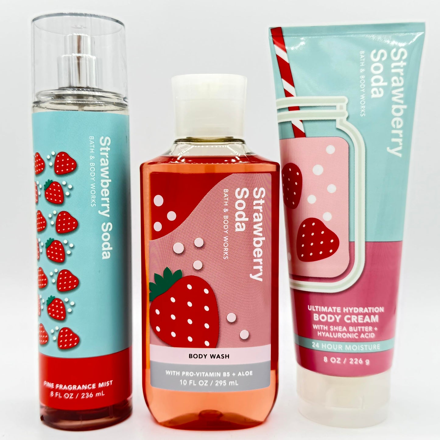Bath & Body Works Strawberry Soda 3-Piece Set - Includes: Fine Fragrance Mist, Body Wash and Ultimate Hydration Body Cream Beauty and Personal Care Bath & Body Works