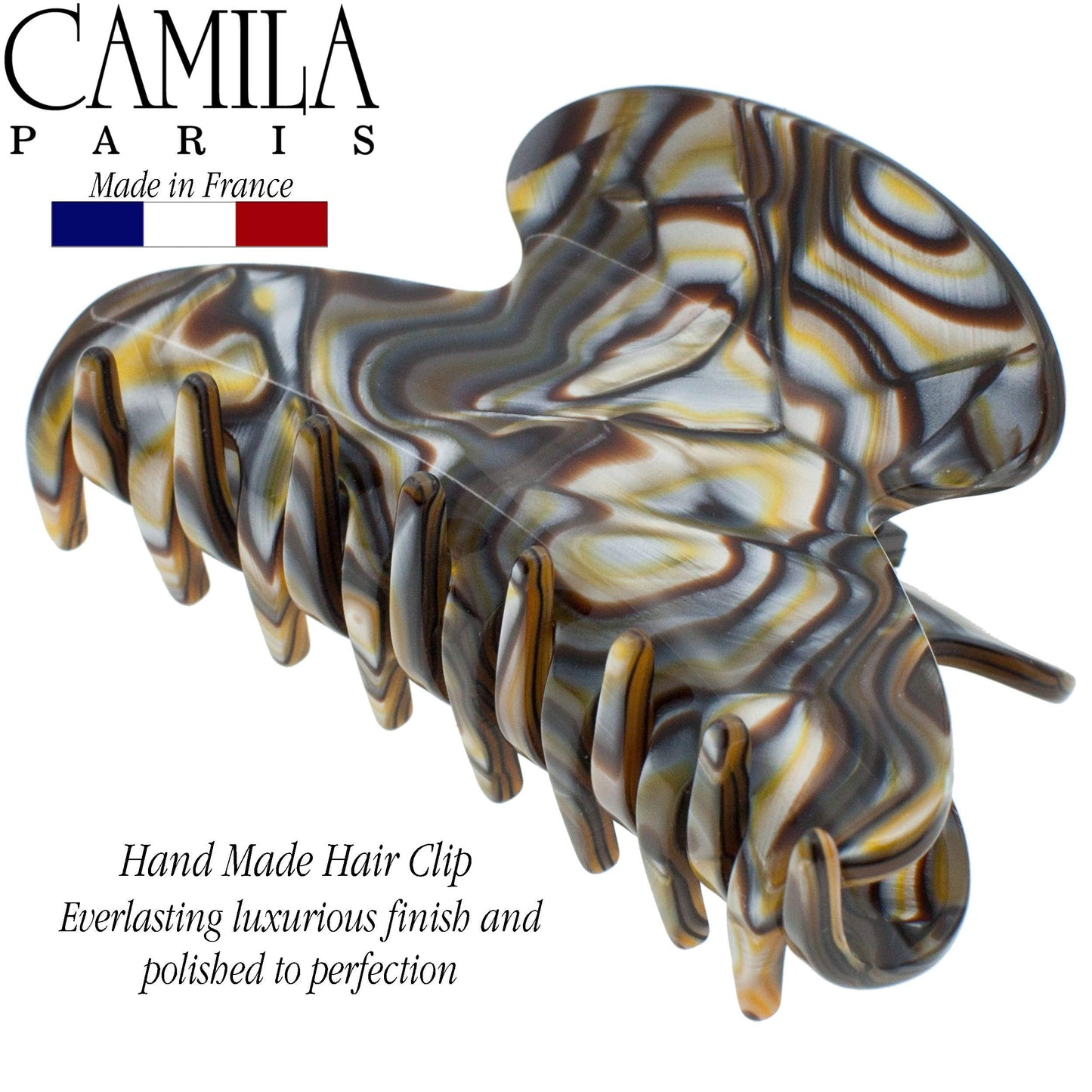 Camila Paris CP3058 French Hair Clip for Women, Onyx, for Thick Long Curly Wavy Hair, Jaw Clip, Strong Hold No Slip Grip, Made in France Beauty & Personal Care Camila