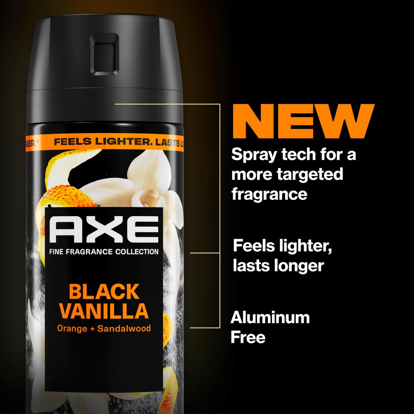 AXE Fine Fragrance Collection Body Spray Black Vanilla 72 Hour Freshness Aluminum Free 2.9 oz Beauty and Personal Care AXE