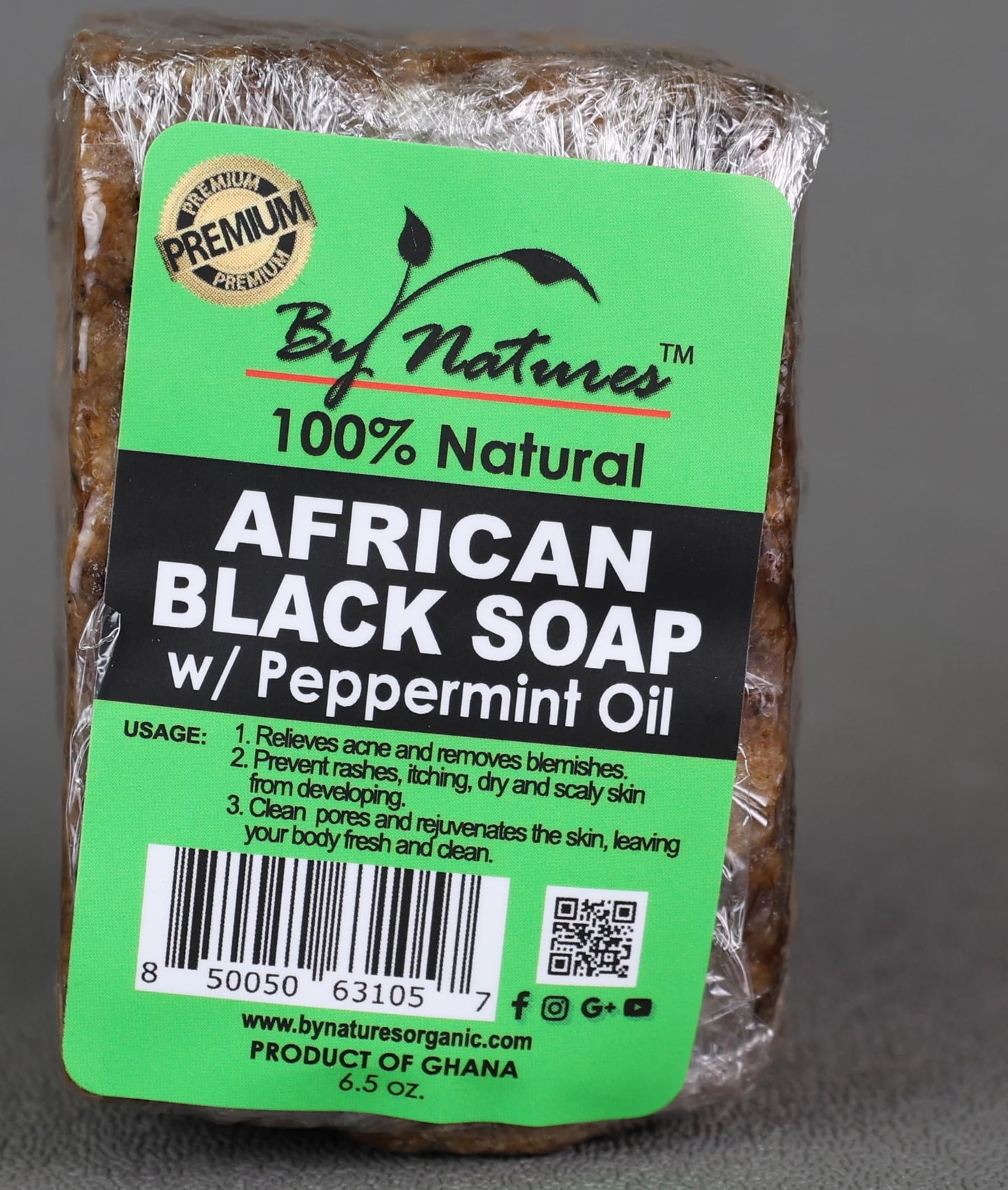 By Natures African Black Soap Peppermint Oil 6 Oz (Pack of 1) Beauty & Personal Care By Natures