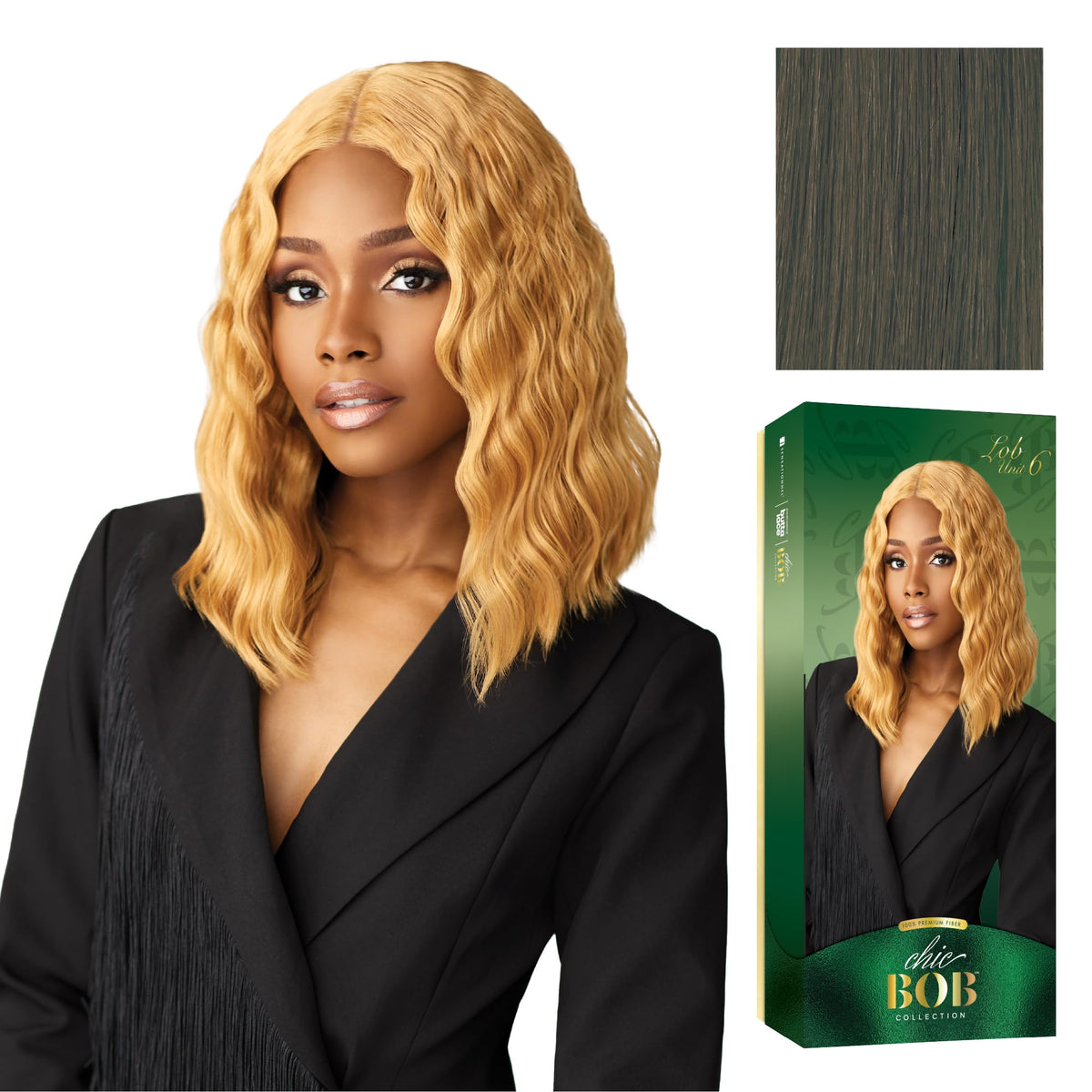 Sensationnel Chicbob Lace Frontwig-Lob Unit 6, DEEPCHARCOAL