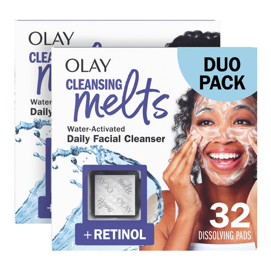 Olay Face Wash, Retinol Cleansing Melts, Fragrance-Free, Daily Use Gentle Cleanser, For All Skin Types, Travel Size, Water-Activated to Clean, Tone Beauty & Personal Care Olay