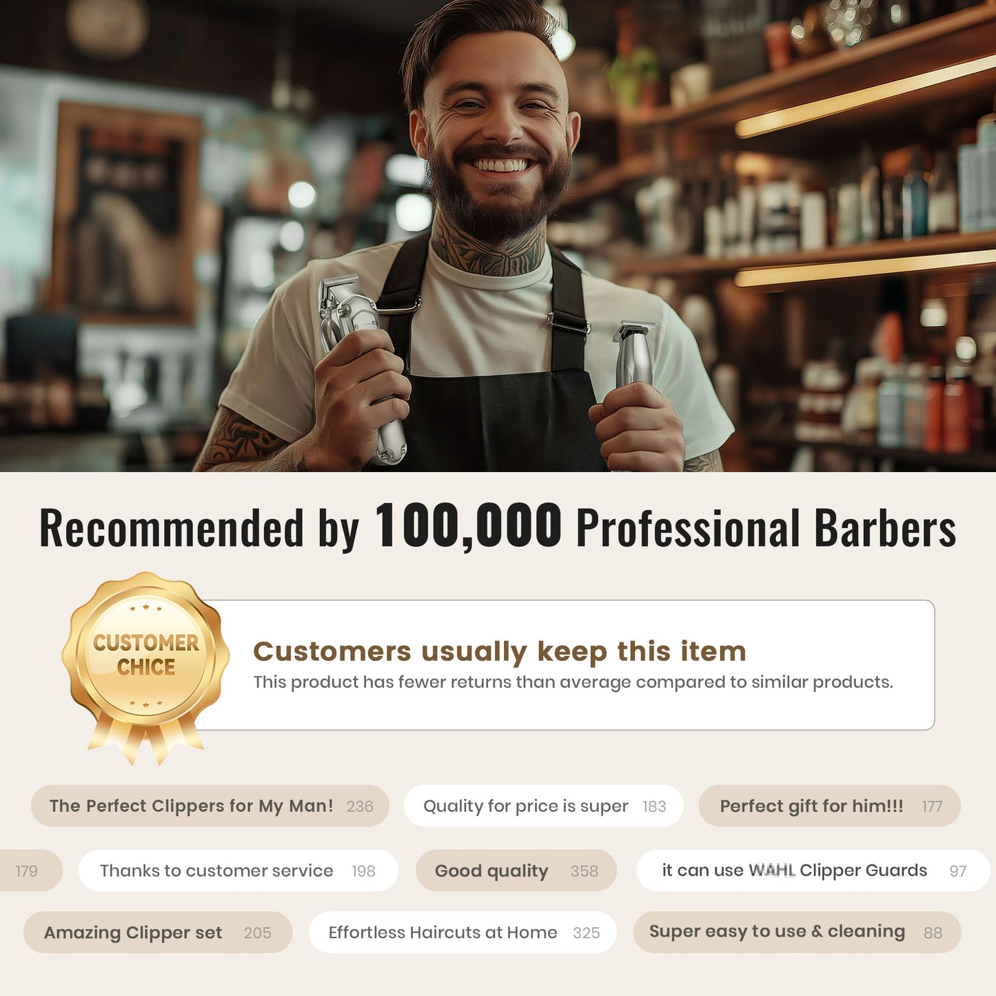 Jack & Rose Clippers and Trimmers Set, Cordless Hair Clippers for Men, Barber Clippers Set Beauty and Personal Care Jack & Rose