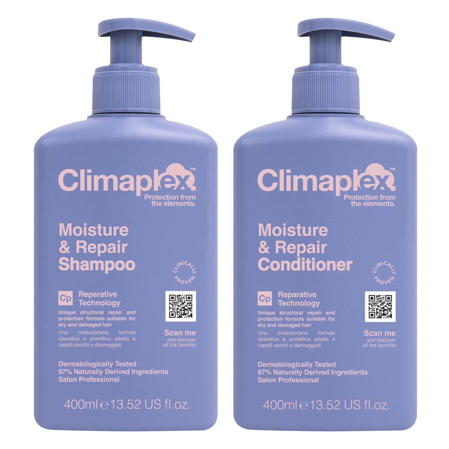 Climaplex Moisture and Repair Shampoo and Conditioner Set - Soothes and Purifies Scalp - Detangles Knots - Non-Greasy Formula - All Hair Types - 2 pcs Beauty & Personal Care Climaplex
