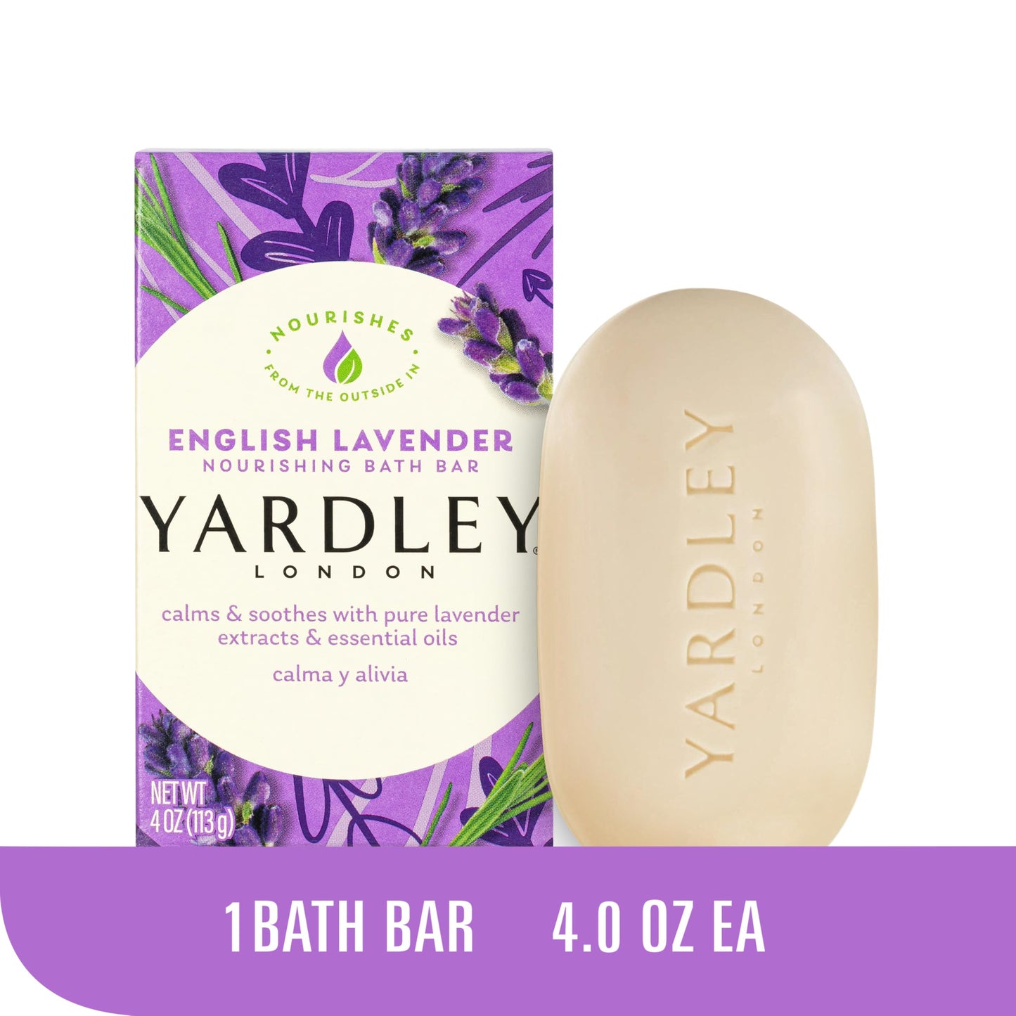Yardley London English Lavender Naturally Moisturizing Bath Bar, 4 ounce Beauty & Personal Care Yardley
