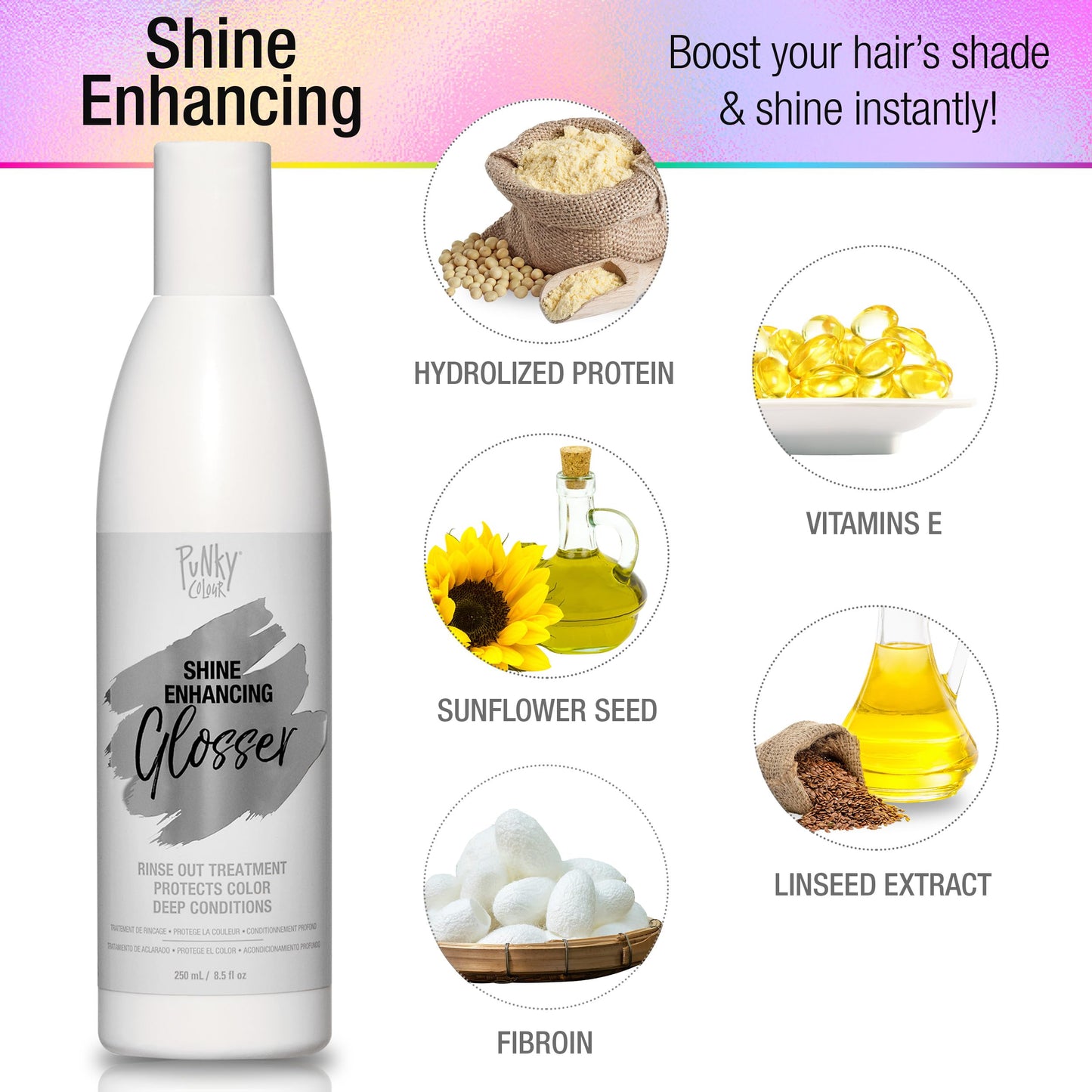 Punky Colour 3-in-1 Clear Hair Gloss Spray - Color Shine Glosser, Long-Lasting Hair Shine & Smooth Glossy Finish, 8.5 fl oz Beauty & Personal Care Punky